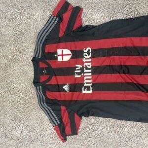 Adidas Red and Black Soccer Jersey AC MILAN 2015-2016